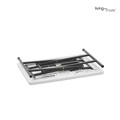 Living and More 28inch Height-Adjustable Personal Table, TV Tray, Portable Dinner Table, Multi-Purpose, Lightweight, No Assembly, Easy Fold and Storage, White - Image 10