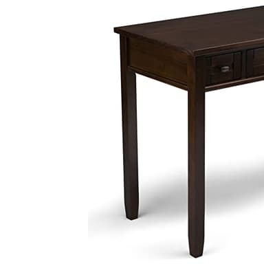 SIMPLIHOME Warm Shaker Desk - 48-Inch Wide Solid Wood Writing Desk in Tobacco Brown, Transitional Home Office Computer Table for Workspace or Study with Flip-Down Keyboard Tray and 2 Drawers - Image 8