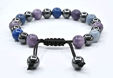 Amazing Gemstone Stop Drinking Alcohol Manifestation Bracelet - Lepidolite Blue Aventurine Hematite Bracelet Set for Men Women Healing Calming Anxiety Stress Relief Gifts(Adjustable) - Image 4