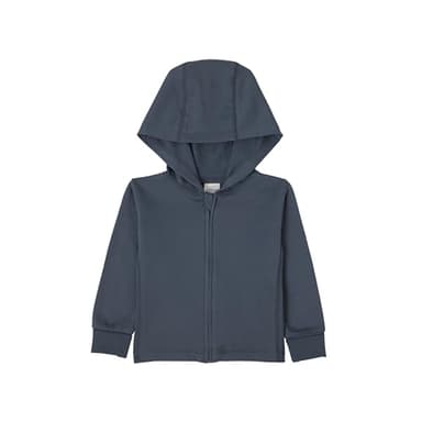 Hanes Baby Pure Comfort Organic Hoodie, French Terry Full-Zip Hooded Sweatshirt, Infant Boys & Girls, Dark Grey - Image 1