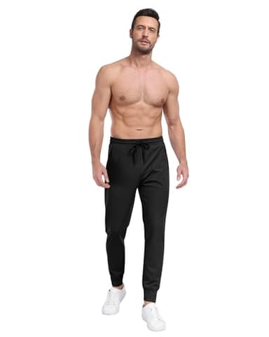 3 Pack Men's Sweatpants with Zipper Pockets,Workout Gym Traning Track Joggers Pants for Men Running Jogging Pants-BlackDark GrayNavy-L - Image 4