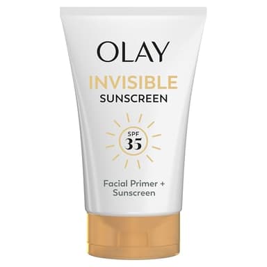 Olay Invisible Sunscreen, SPF 35, 100% Invisible Facial Sunscreen and Makeup Primer - Fragrance-Free, Weightless, No White Cast Broad Spectrum Sun Protection with Vitamin C & E, Aloe Vera, 1.7 Oz - Image 1