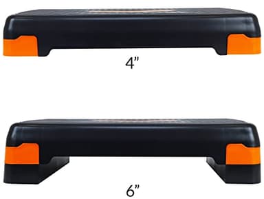 Fitvids Adjustable Workout Aerobic Stepper Step Platform Trainer, 27-Inch, Black/Orange - Image 5