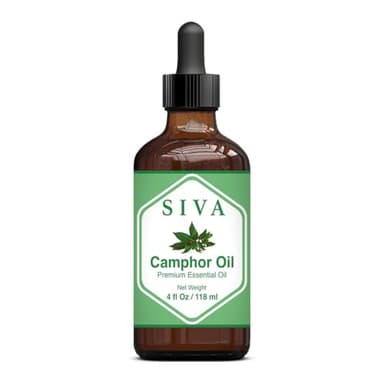 Siva Camphor Essential Oil - 4 Fl Oz – Natural Camphor Oil - for Diffuser, Face, Skin Care, Aromatherapy, Hair Care, Scalp and Body Massage - with Dropper - Image 3