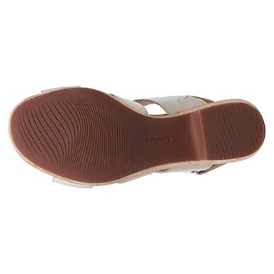 Clarks Womens Giselle Beach Wedge Sandal, White Leather, 8 US - Image 8