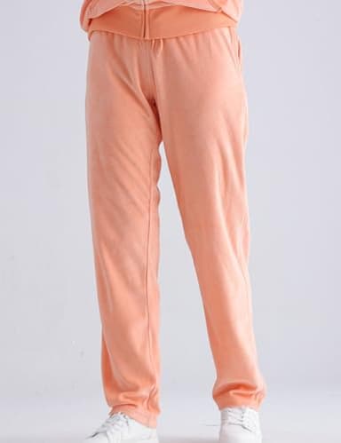 Yasumond Womens Sweatsuits Velour Tracksuit 2 Piece Outfits Long Sleeve Zip Up Hooded Lounge Velvet Sweatshirt and Straight Leg Sweatpants Set Orange M - Image 6