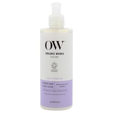 Organic Works Daily Hydration Hand and Body Lotion - Enriched with Vitamin E, Cocoa Butter Lotion for Skin Hydration - Lavender - 10.14 oz - Image 1