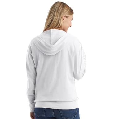 Hanes womens Slub Jersey fashion hoodies, White, X-Large US - Image 2