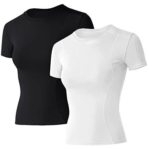 Loovoo Womans Basic Baby Tops Active Sports Yoga Clothing Spandex Cropped Tee Lady Crew-Neck Fitness Cute Slim Activewear - Image 1