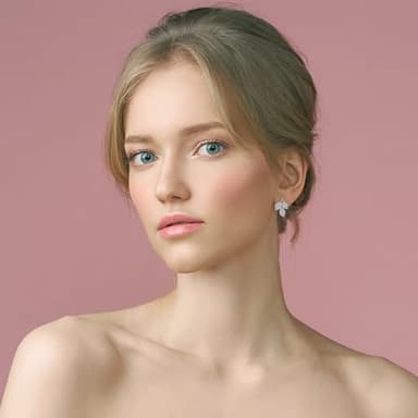 Silver Leaf Stud Earrings for Women Cubic Zirconia Earrings Studs 925 Sterling Silver Earrings Crystal Earrings Cz Studs Earrings for Gift - Image 3