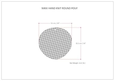 SIMPLIHOME Nikki Boho Round Hand Knit Pouf in Grey Cotton for the Living Room, Bedroom and Kids Room - Image 3