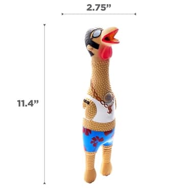 Outward Hound by Charming Pet Squawkers Earl Latex Squeaky Rubber Chicken Dog Toy, Funny Interactive Holiday Toy for Dogs, Large Size - Image 6