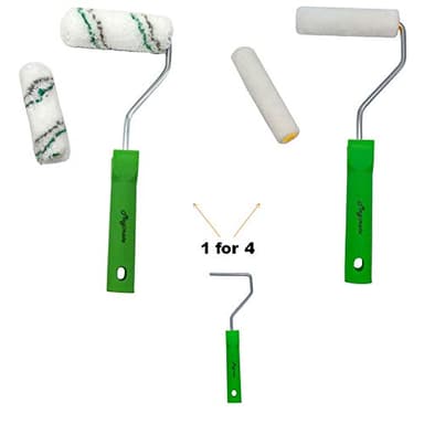 Magimate Paint Roller Kit with Tray Large Paint Roller Small Stain Roller and Brush Assorted for Painting Walls Decks Houses, Roller Handle Threaded Extendable Rollers Set 9 Inch -12PK - Image 5