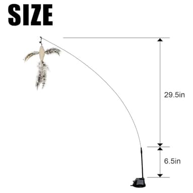 TTcat Cat Feather Toys Suction Cup,2 Cat Wands,8Pcs Birds and Insects Dragonfly Grasshopper Simulation Feather Refills with Bells, Interactive Toys for Indoor Cats and Kitten. - Image 2