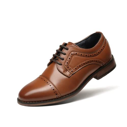 Bruno Marc Little Kid Prince_K_1 Brown Boy's Classic Oxfords Dress Shoes Size 2 M US Little Kid - Image 1