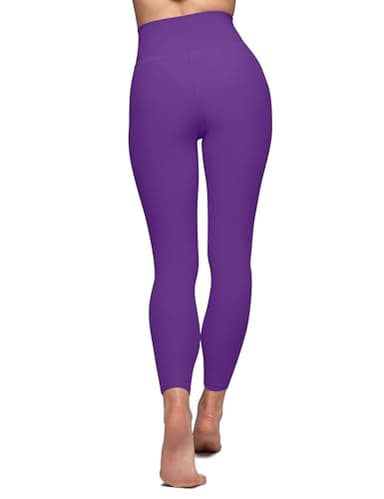 YUDSUD High Waisted Leggings for Women - Tummy Control Yoga Pants for Workout Running Athletic Women's Leggings Plus Size Dark Purple - Image 3