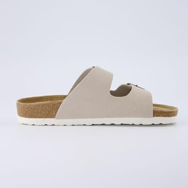 CUSHIONAIRE Lane Cork Footbed Sandals for Women – Comfortable Double Buckle Slip-On with Genuine Suede Footbed & Arch Support Slides for Women Footwear, STONE 10 - Image 9