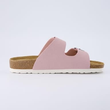 CUSHIONAIRE Lane Cork Footbed Sandals for Women – Comfortable Double Buckle Slip-On with Genuine Suede Footbed & Arch Support Slides for Women Footwear, PINK 6 - Image 9