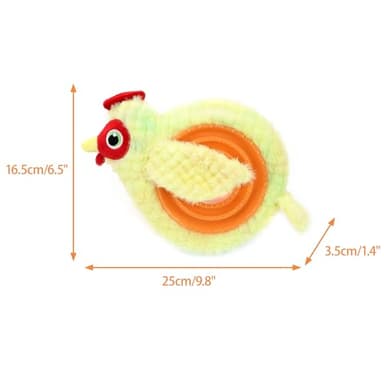 CHIWAVA 2-in-1 Dog Interactive Squeaky Plush Toy Chicken with Slow Feeder Bowl for Small Medium Dogs 9.8 Inch - Image 5