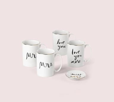 Kate Spade New York Bridal Party Love You More Mugs, 1.45 LB, White - Image 2