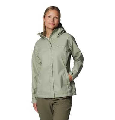 Columbia Womens Arcadia II Waterproof Rain Jacket, Safari, Large - Image 1