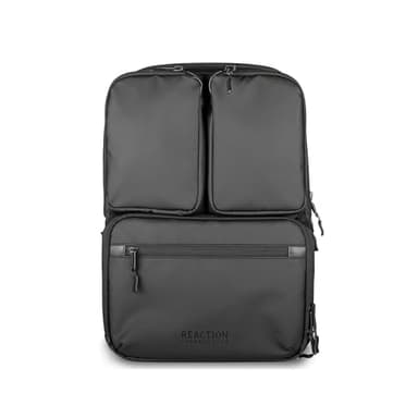 Kenneth Cole REACTION The Ryder 17-Inch Coated Polyester Travel Laptop Backpack Bag, Black - Image 1