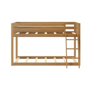 Max & Lily Fundamental Twin Low Bunk Bed, Kids Solid Wood Modern Bed Frame with Strong Wooden Slats, Non-Toxic Finishes, High Weight Capacity, Pecan - Image 6