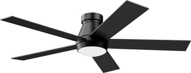 TCL 52" Ceiling Fan with Lights, Black Flush Mount Ceiling Fans with Remote Control, 6 Speeds DC Reversible, Dimmable, Noiseless, Low Profile Ceiling Fans for Bedroom - Image 1