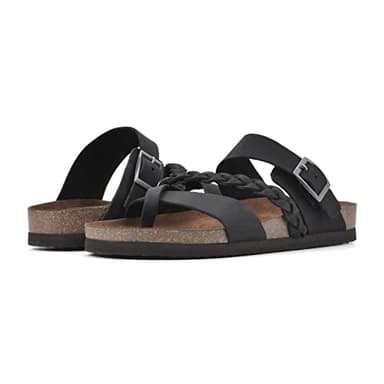 WHITE MOUNTAIN Shoes Hazy Footbed Sandal, Black/Nubuck, 10 M - Image 2