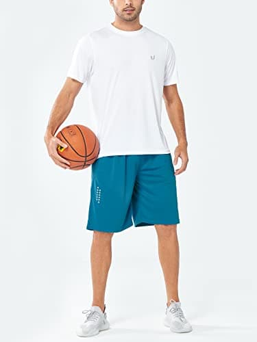 NORTHYARD Men's 10" Athletic Basketball Shorts Workout Gym Quick Dry Lightweight Mesh Training Shorts for Men Exercise Lakeblue - Image 4