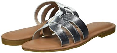 The Drop Women's Monika Flat H-Band Slide Sandal, Silver, 9.5 - Image 7