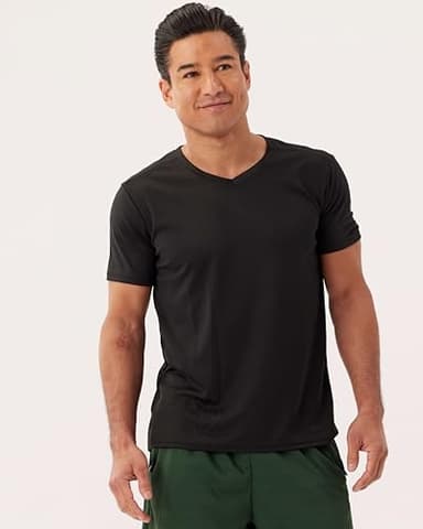 Real Essentials 5 Pack: Men's Mesh Quick Dry Short Sleeve V-Neck T-Shirt - Athletic Performance (Available in Big & Tall),Set XL - Image 6