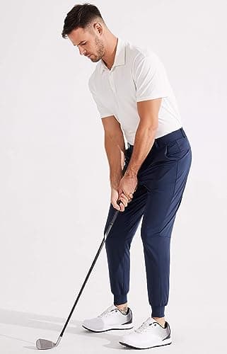 Libin Men's Golf Pants Joggers Lightweight Quick Dry 3 Pockets Slim Fit Soft Stretchy Tapered Leg Work Dress Pants Athletic, Navy 2XL - Image 5