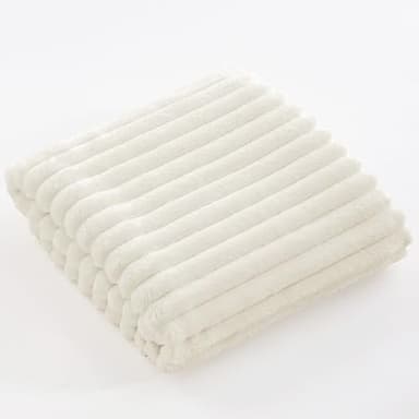BEDELITE Baby Blankets for Boys Girls 30"x 40" - 3D Ribbed Jacquard Cute Fuzzy Fleece Blanket, Warm and Breathable Soft Cozy Infant Toddler Blanket for Newborn All Seasons Suitable, Cream - Image 2