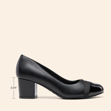 DREAM PAIRS Women's Pumps Low Chunky Block Heel Dress Shoes Closed Round Toe Comfortable Heels,Size 8,Black-Pat,SDPU2462W - Image 2