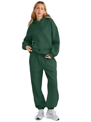 AUTOMET Sweatsuits Women 2 Piece Outfit Lounge Two Piece Sets Fall Fashion 2025 Tracksuits Oversized Sweatshirt and Sweatpants Casual Teen Girls Clothing DarkGreen M - Image 2