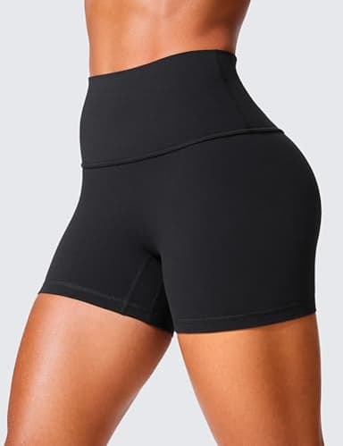 CRZ YOGA Secretsculpt Womens Butterlift High Waist Scrunch Butt Biker Shorts 4 Inches - No Front Seam Workout Gym Booty Black Small - Image 2