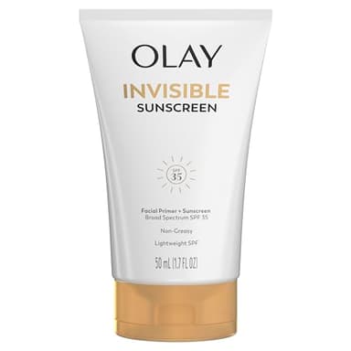 Olay Invisible Sunscreen, SPF 35, 100% Invisible Facial Sunscreen and Makeup Primer - Fragrance-Free, Weightless, No White Cast Broad Spectrum Sun Protection with Vitamin C & E, Aloe Vera, 1.7 Oz - Image 11