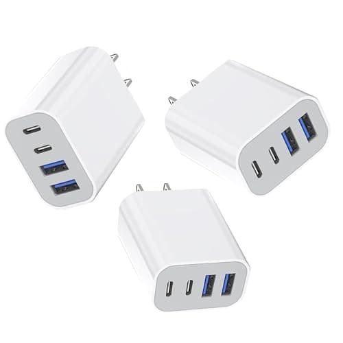 35W Apple iPhone 17 16 Pro Adapter,3Pack 4-Port Quick Charger Block USB C MultiPort PD Plug Adapter+QC Double Type C Adapter Fast Charging for iPhone 17 Air/17 Pro Max/16e/15/15 Pro/14/13/12/11/X/iPad - Image 1