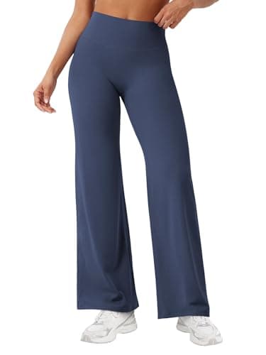YEOREO Workout Leggings Womens No Front Seam Straight Leggings 29" High Waist Buttery Eddiy Gym Yoga Pants Navy Blue S - Image 1