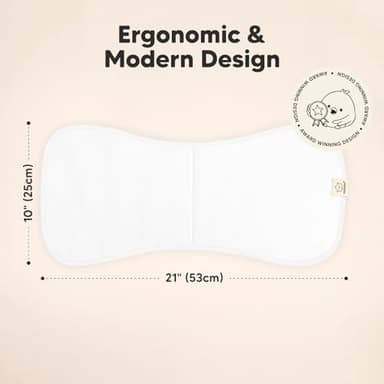 Organic Burp Cloths Baby Boy & Girl - 5-Pack Super Absorbent Cotton Burping Cloths for Babies, Soft & Plush Newborn Spit Up Rags, Infant Towels for Milk Spit Up, Unisex, Large 21" x 10" (Soft White) - Image 2