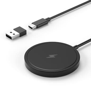 PINRUIGE Magnetic Wireless Charger for iPhone 15W Max Fast for Mag-Safe Wireless Charging Pad Compatible for iPhone 16/16 Pro/Pro Max/15/14/13/12/11/Pro with Wall Charger for USB-A Converter, Black - Image 1