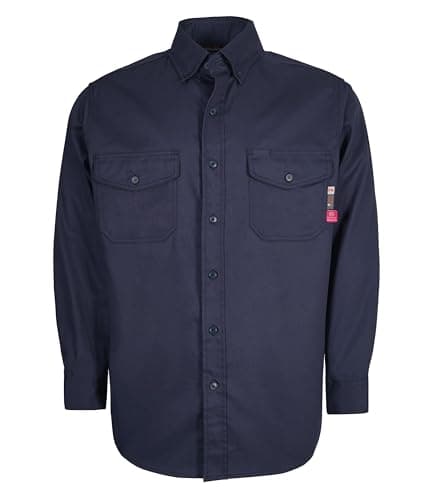 KONRECO FR Shirts for Men 6.5oz Lightweight Work Uniform Flame Resistant Welding Shirt/Water & Stain Repellent - Image 1