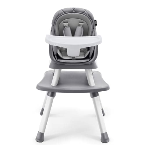 HARPPA 6 in 1 Baby High Chair, Convertible Infant Feeding Chair for Babies & Toddlers Table, Dining Booster Seat with Removable Tray, Grey - Image 1