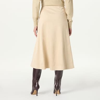 The Drop Women’s Cecily Faux Suede Full Long Midi Skirt, Hummus, XS - Image 2