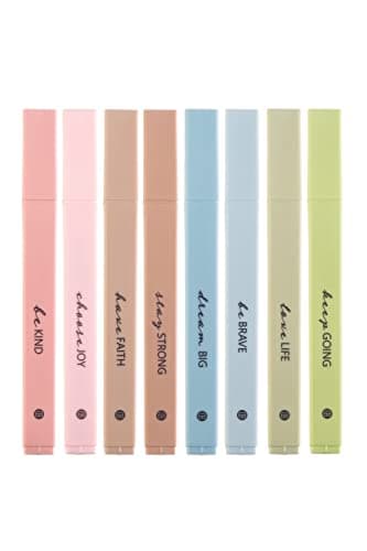 DIVERSEBEE Bible Highlighters with Soft Chisel Tip, 8 Pack Assorted Colors Pens No Bleed, Quick Dry Set, Cute Aesthetic Markers, Bible Study Journaling Supplies and Accessories (Earthy) - Image 1