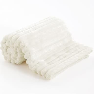BEDELITE Baby Blankets for Boys Girls 30"x 40" - 3D Ribbed Jacquard Cute Fuzzy Fleece Blanket, Warm and Breathable Soft Cozy Infant Toddler Blanket for Newborn All Seasons Suitable, Cream - Image 7