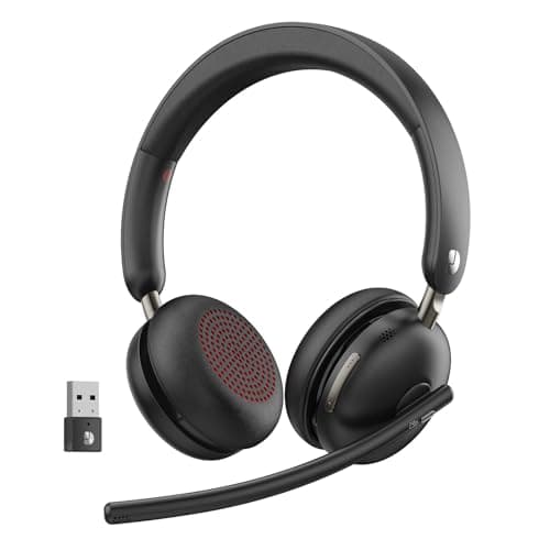 Dytole Bluetooth 5.3 Headset, Wireless Headset with Mic for Work (AI Noise Cancelling), Wireless Headphones with Mic & USB Dongle, 65H & Mute Function, Fit for PC/Call Center/Computer/Laptop/Teams - Image 1