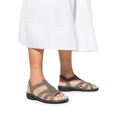 DREAM PAIRS Women's Comfortable Arch Support Dressy Flat Sandals Elastic Open Toe Walking Shoes for Summer,Size 8.5,Bronze,SDFS2420W - Image 7