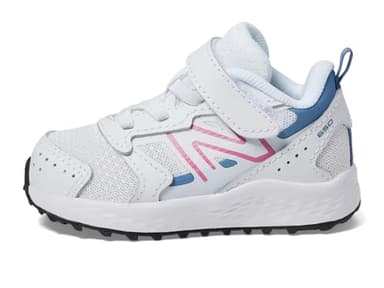 New Balance Baby Fresh Foam 650 V1 Bungee Lace with Top Strap Running Shoe, White/Real Pink/Heron Blue, 4 Wide US Unisex Infant - Image 4